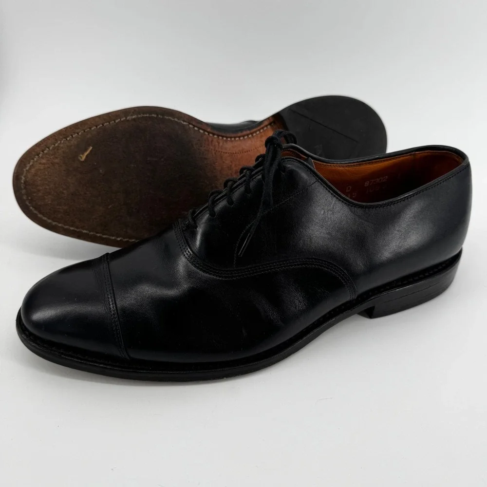Allen Edmonds Park Avenue Black Leather Cap Toe Oxford Dress Shoes Mens 9.5 D